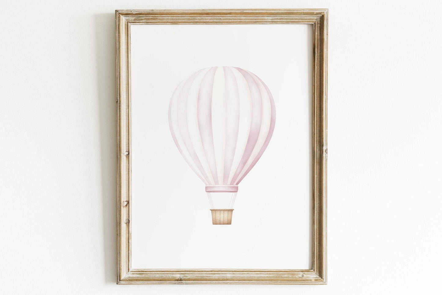Pink Vintage Hot Air Balloon Decor, Watercolor Nursery Print, Adventure Theme - WildfieldPrints