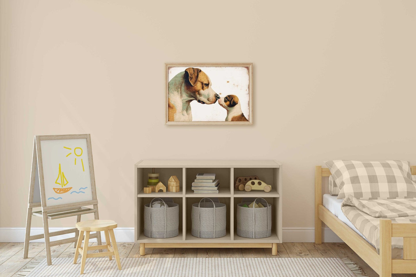 Pitbull Wall Art, Puppy Portrait, Decor for Dog Lovers - WildfieldPrints