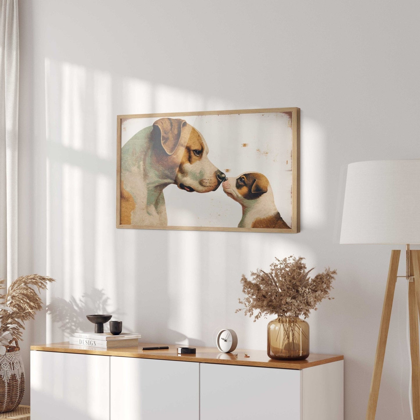 Pitbull Wall Art, Puppy Portrait, Decor for Dog Lovers - WildfieldPrints