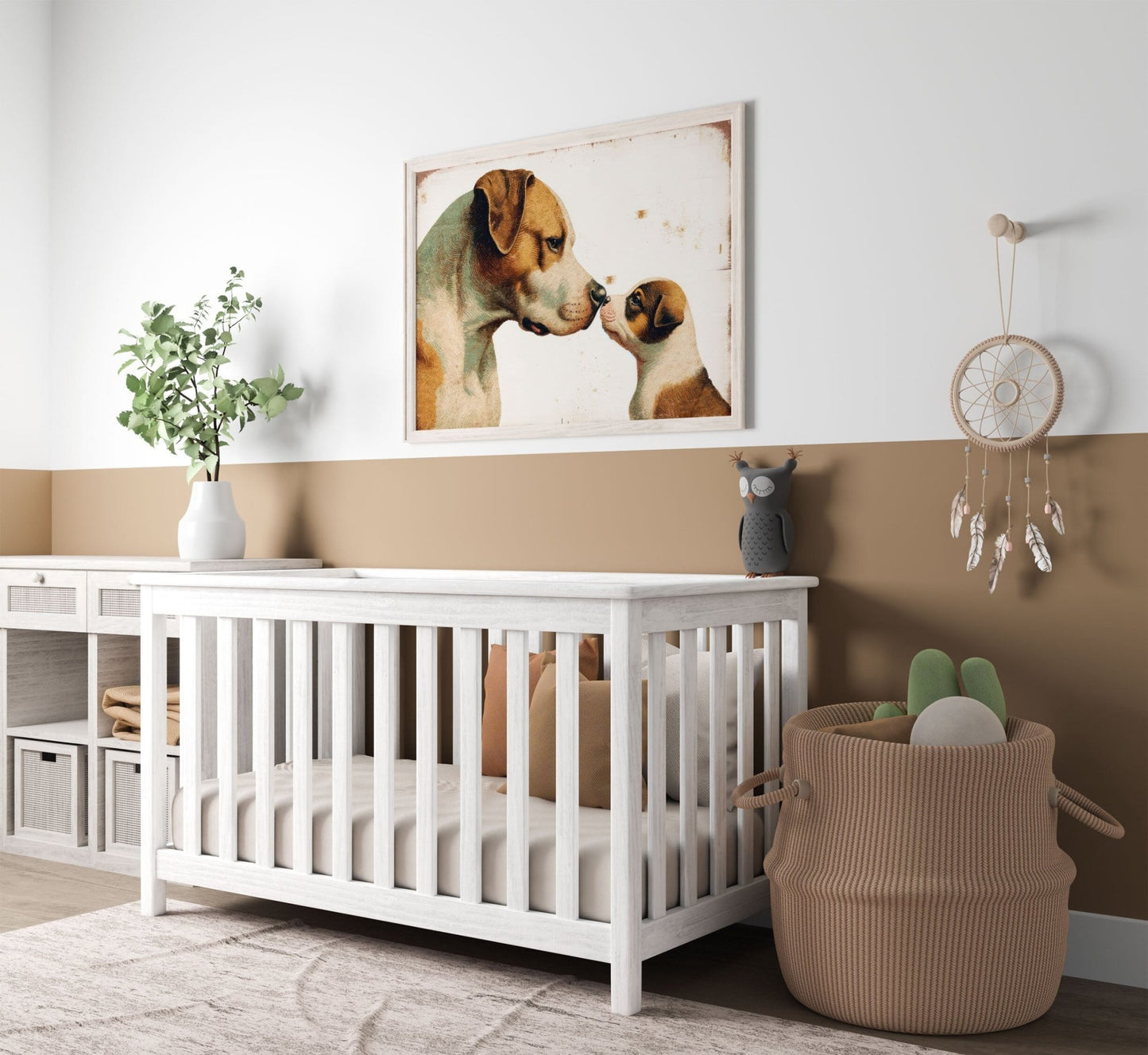 Pitbull Wall Art, Puppy Portrait, Decor for Dog Lovers - WildfieldPrints
