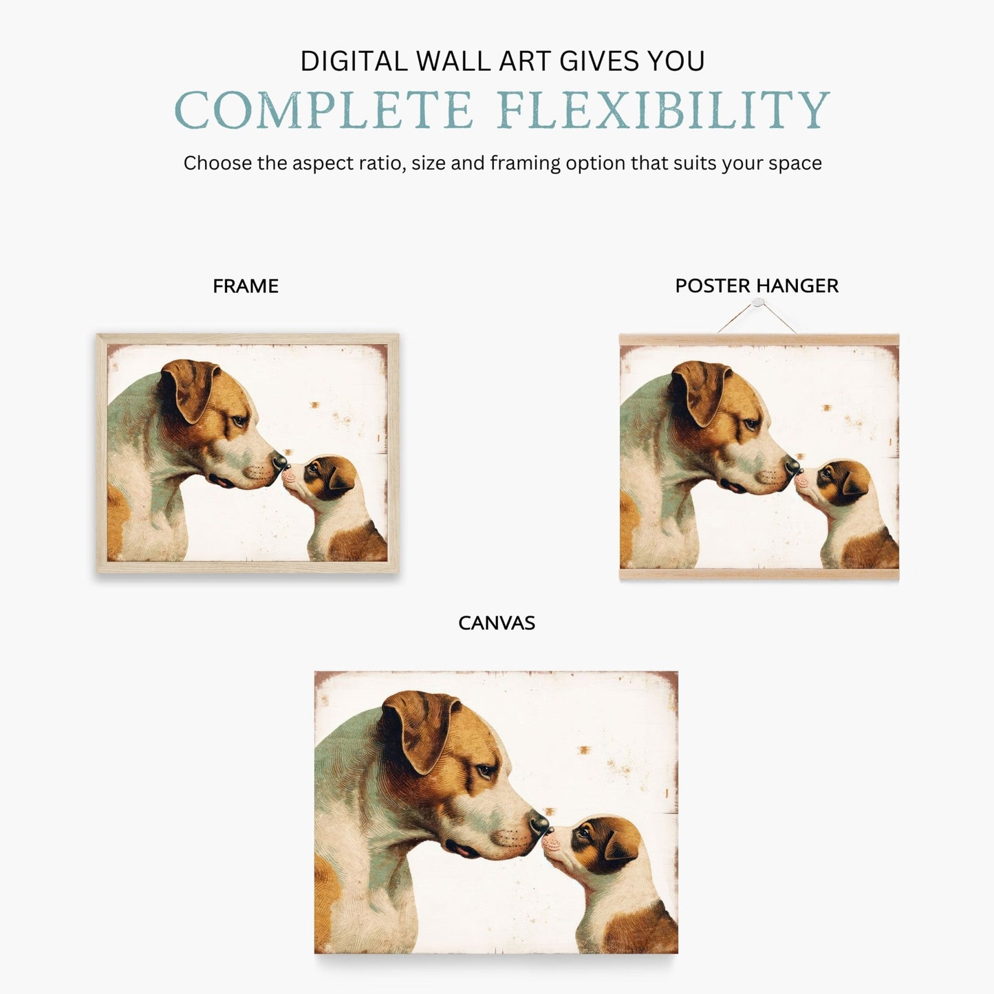 Pitbull Wall Art, Puppy Portrait, Decor for Dog Lovers - WildfieldPrints