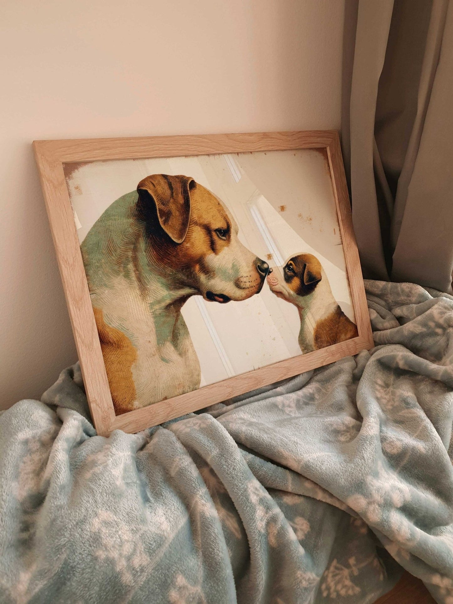 Pitbull Wall Art, Puppy Portrait, Decor for Dog Lovers - WildfieldPrints