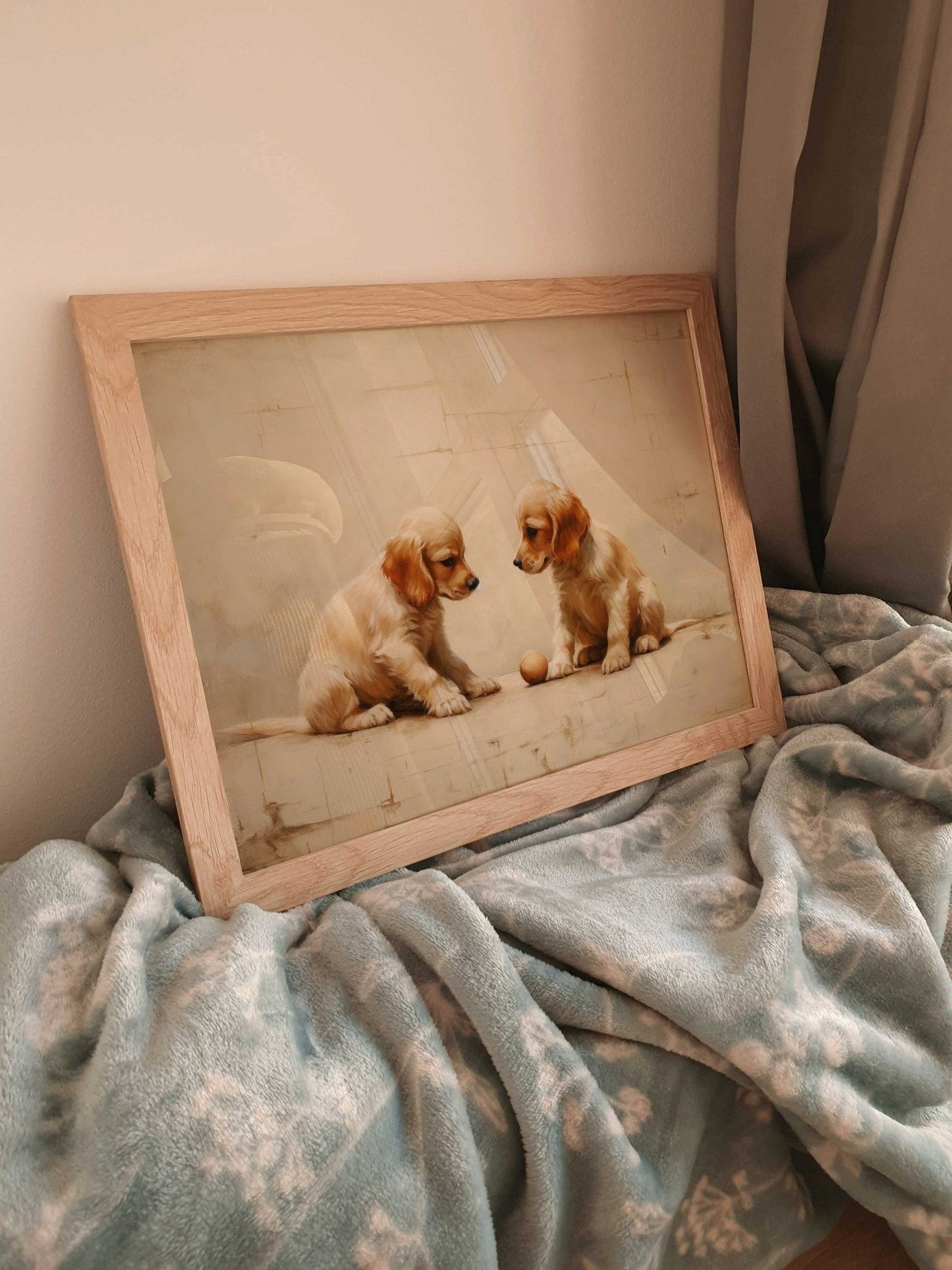 Playful Cocker Spaniel Puppies Vintage Art, Adorable Dog Lovers' Decor - WildfieldPrints