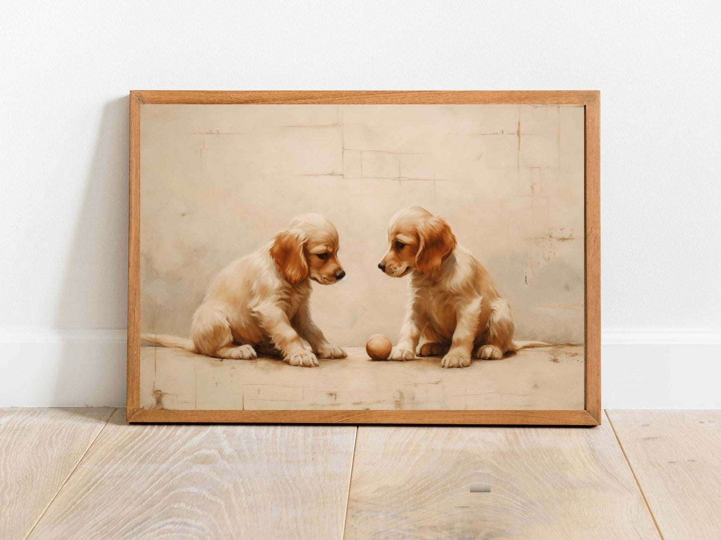 Playful Cocker Spaniel Puppies Vintage Art, Adorable Dog Lovers' Decor - WildfieldPrints