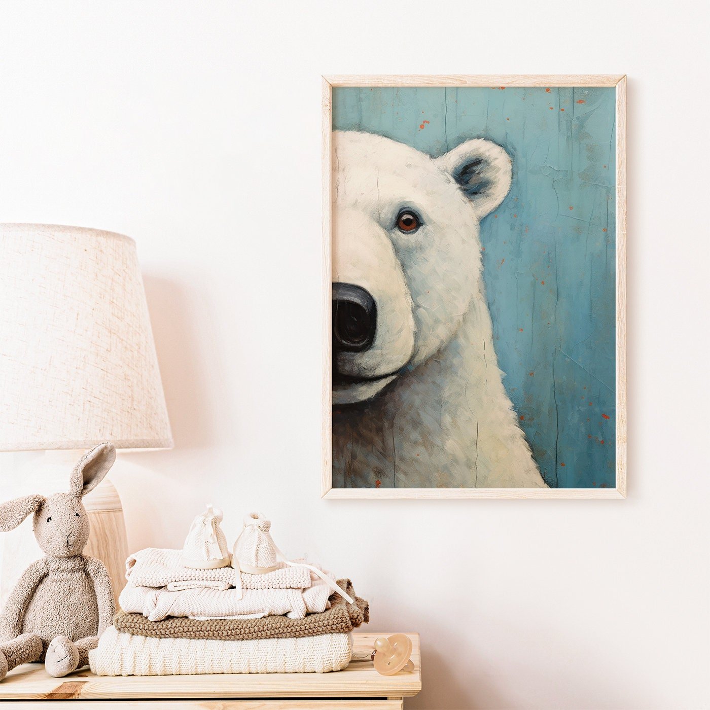 Polar Bear Wall Art, Vintage Nursery Decor, Perfect for Kids Room - WildfieldPrints
