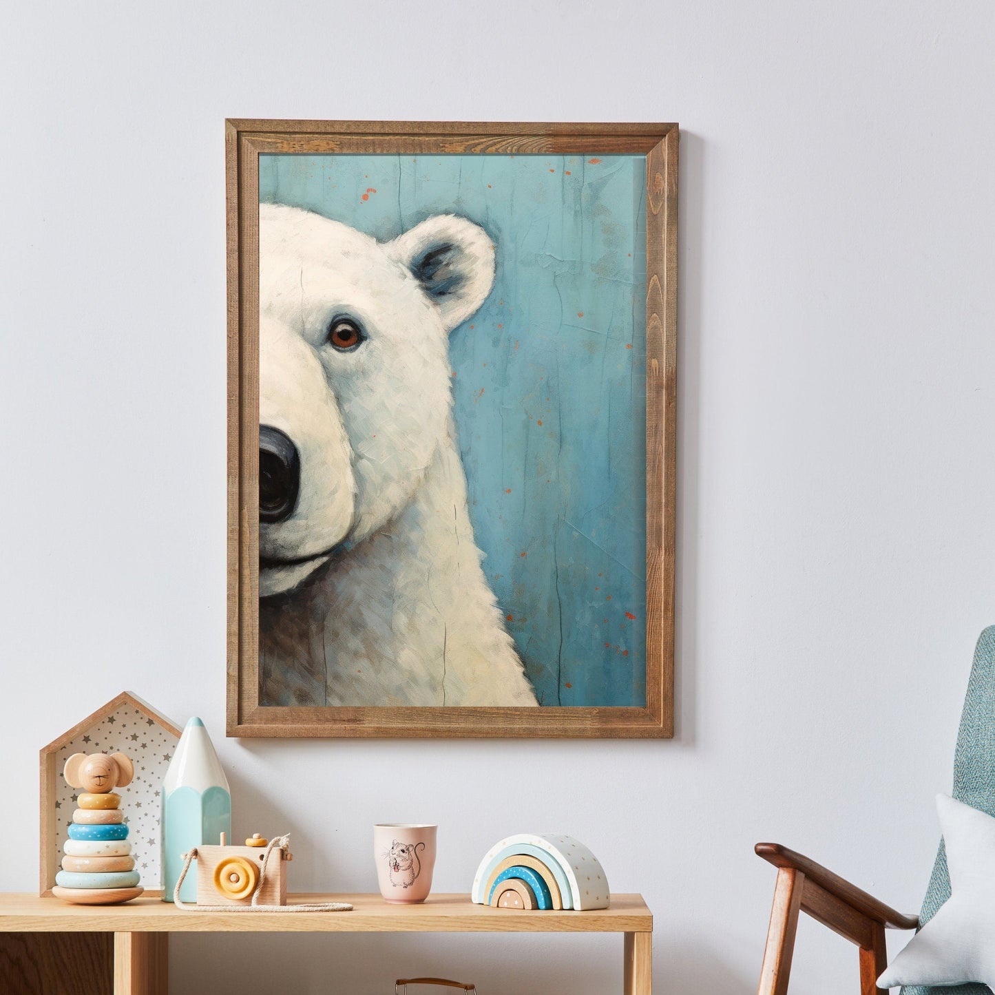 Polar Bear Wall Art, Vintage Nursery Decor, Perfect for Kids Room - WildfieldPrints