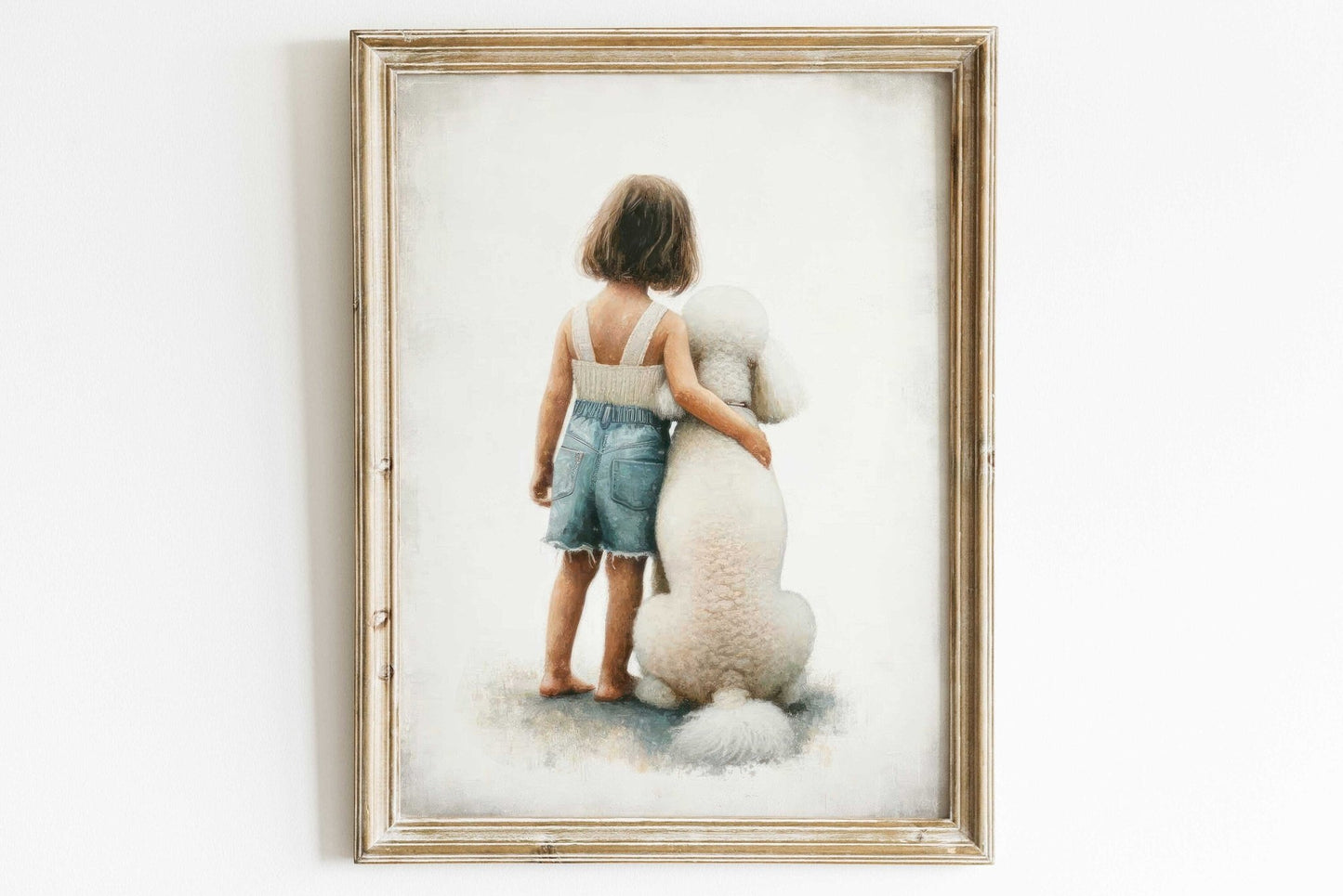 Poodle Nursery Print, White Poodle Artwork, Girls Room Wall Decor - WildfieldPrints