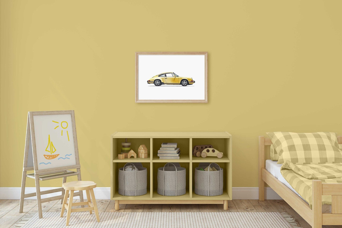 Porsche Art, Vintage Car Print, Boys Room Decor, Vehicle Wall Art - WildfieldPrints