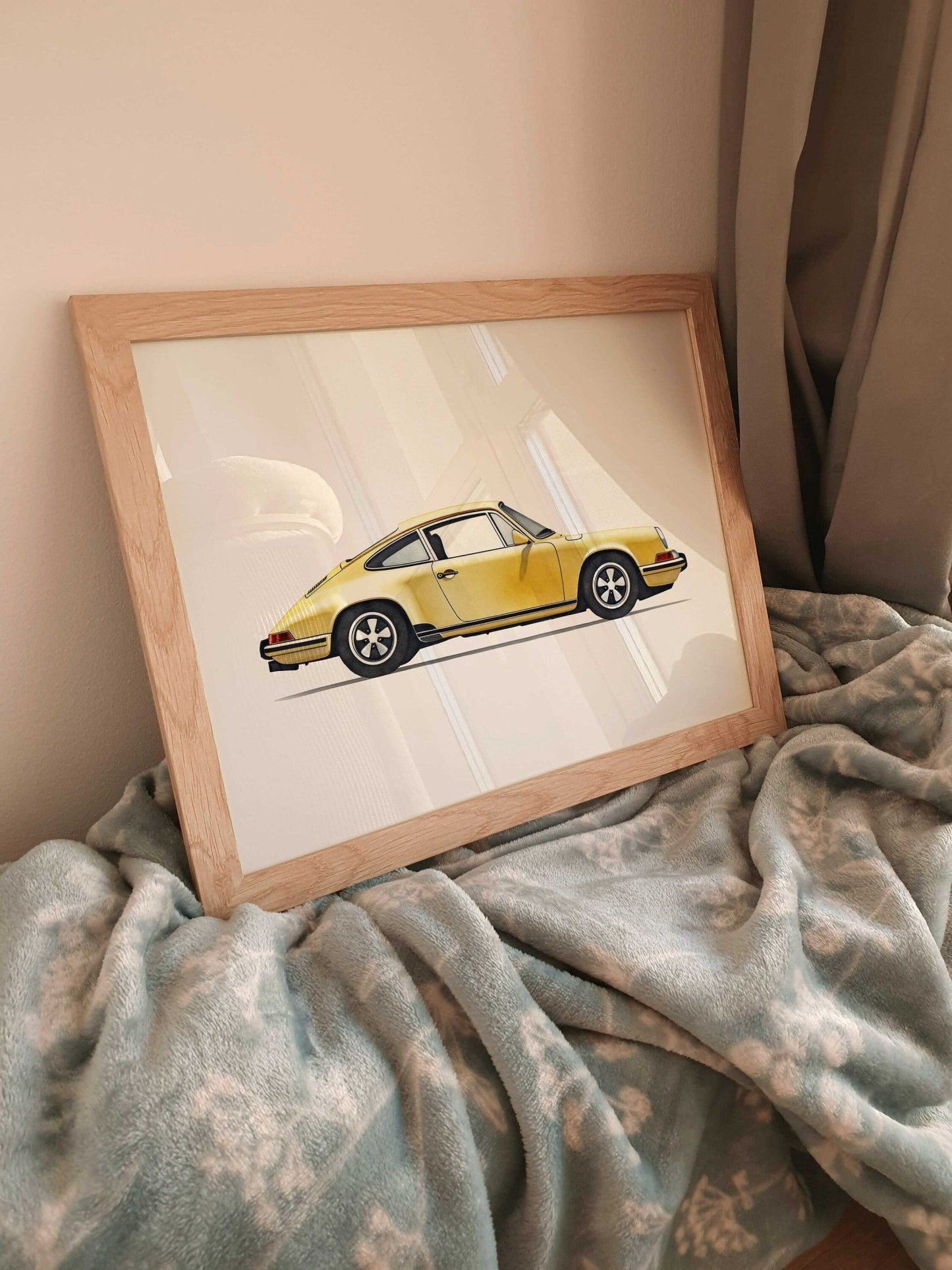 Porsche Art, Vintage Car Print, Boys Room Decor, Vehicle Wall Art - WildfieldPrints
