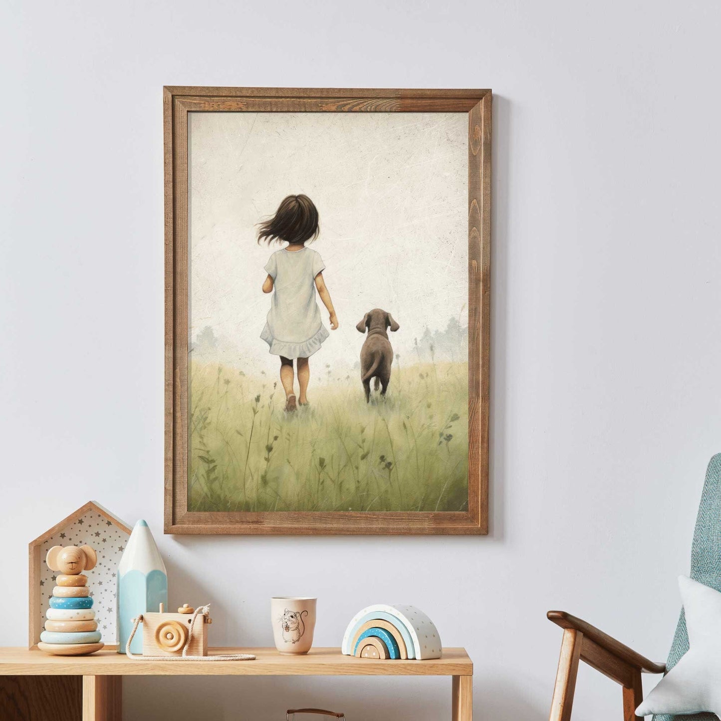 Puppy Nursery Decor, Vintage Dog Wall Art, Cute Dog Prints for Kids - WildfieldPrints