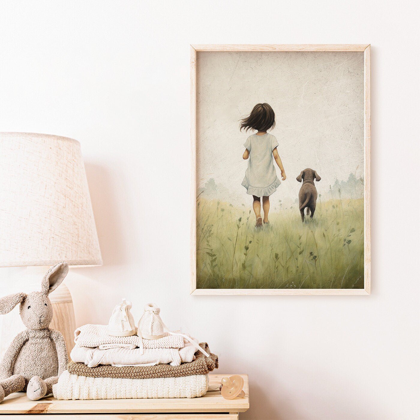 Puppy Nursery Decor, Vintage Dog Wall Art, Cute Dog Prints for Kids - WildfieldPrints