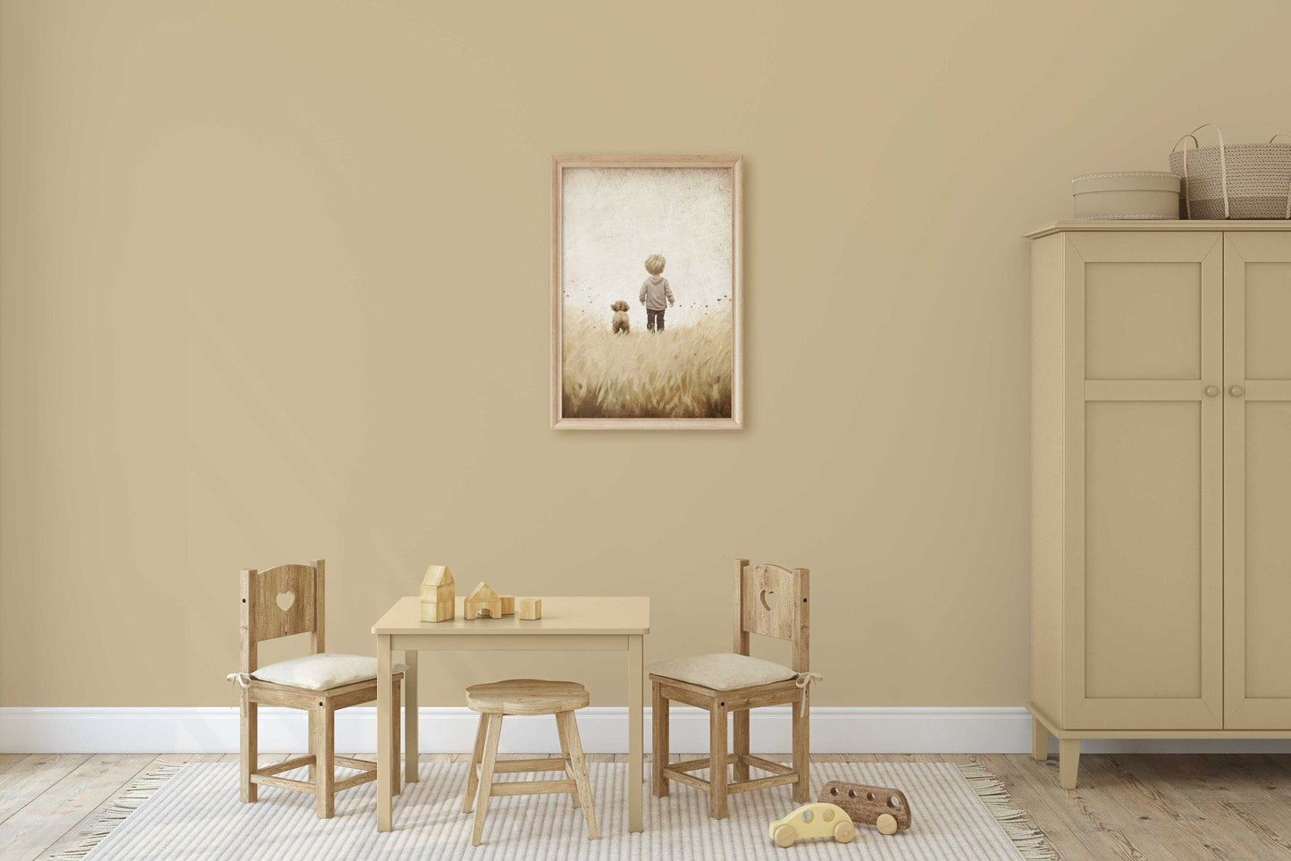 Puppy Nursery Print, Dog Wall Art for Boys, Toddler Room Decor - WildfieldPrints