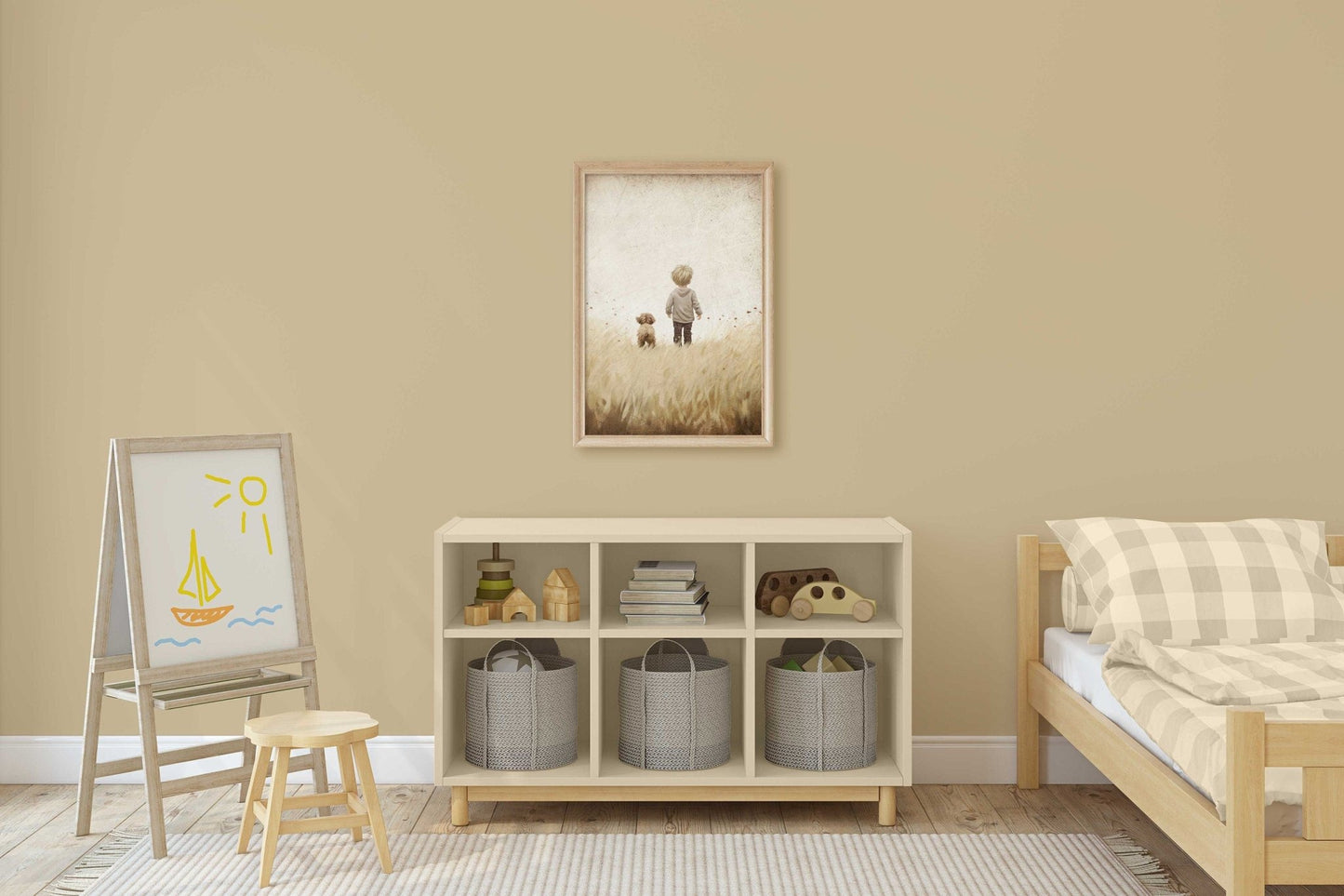 Puppy Nursery Print, Dog Wall Art for Boys, Toddler Room Decor - WildfieldPrints