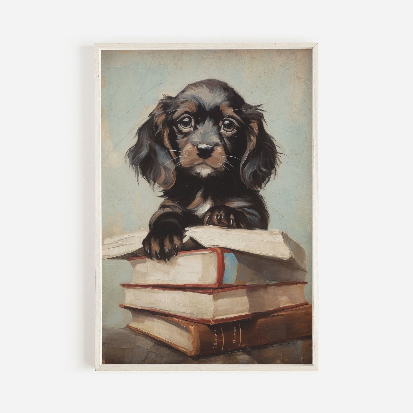 Puppy Wall Art, Nursery Reading Decor, Kids Study Room Print - WildfieldPrints