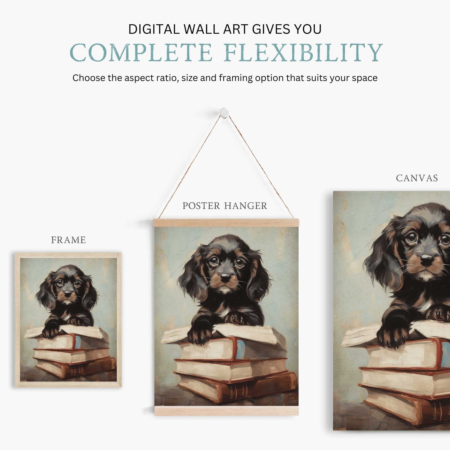 Puppy Wall Art, Nursery Reading Decor, Kids Study Room Print - WildfieldPrints
