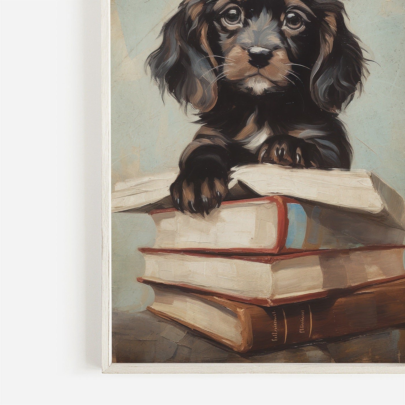 Puppy Wall Art, Nursery Reading Decor, Kids Study Room Print - WildfieldPrints