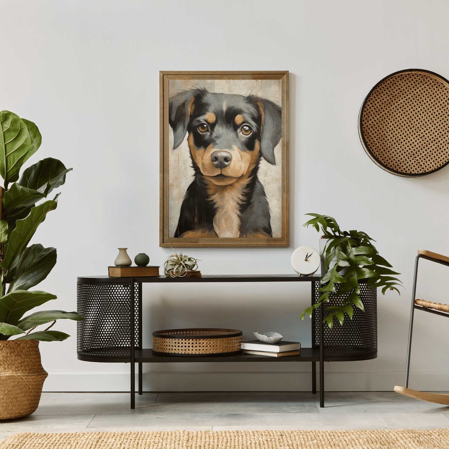 Puppy Wall Art, Vintage Rottweiler Print, Gift for Dog Lovers - WildfieldPrints