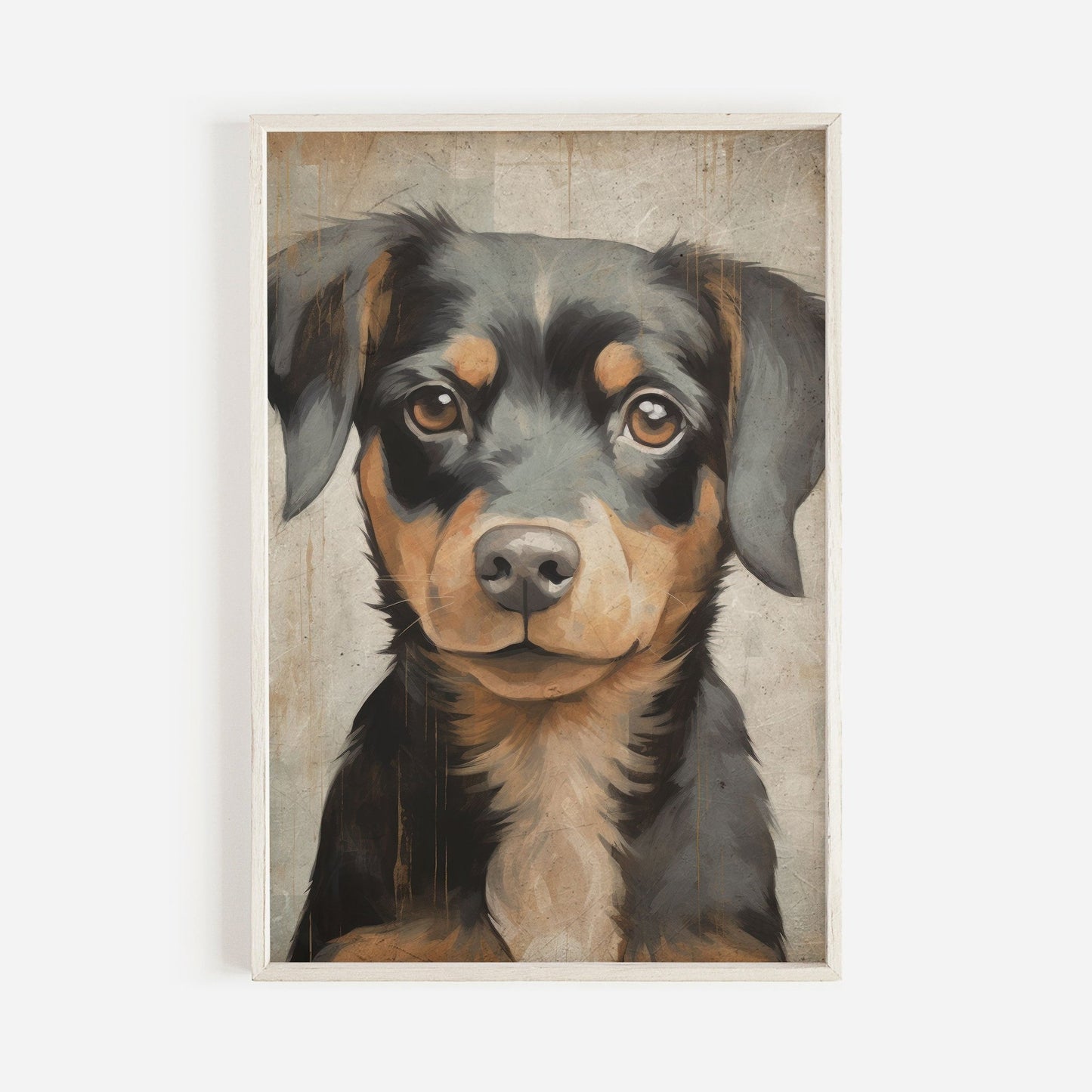 Puppy Wall Art, Vintage Rottweiler Print, Gift for Dog Lovers - WildfieldPrints