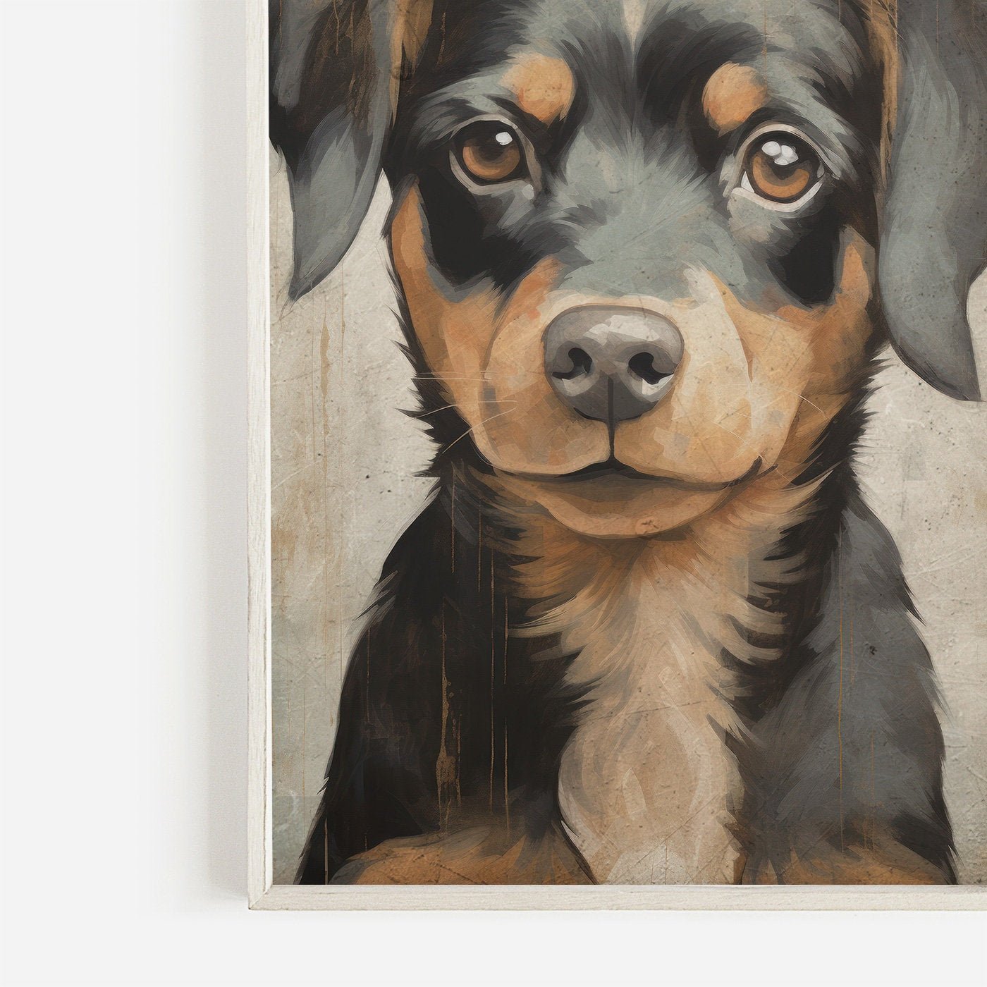 Puppy Wall Art, Vintage Rottweiler Print, Gift for Dog Lovers - WildfieldPrints