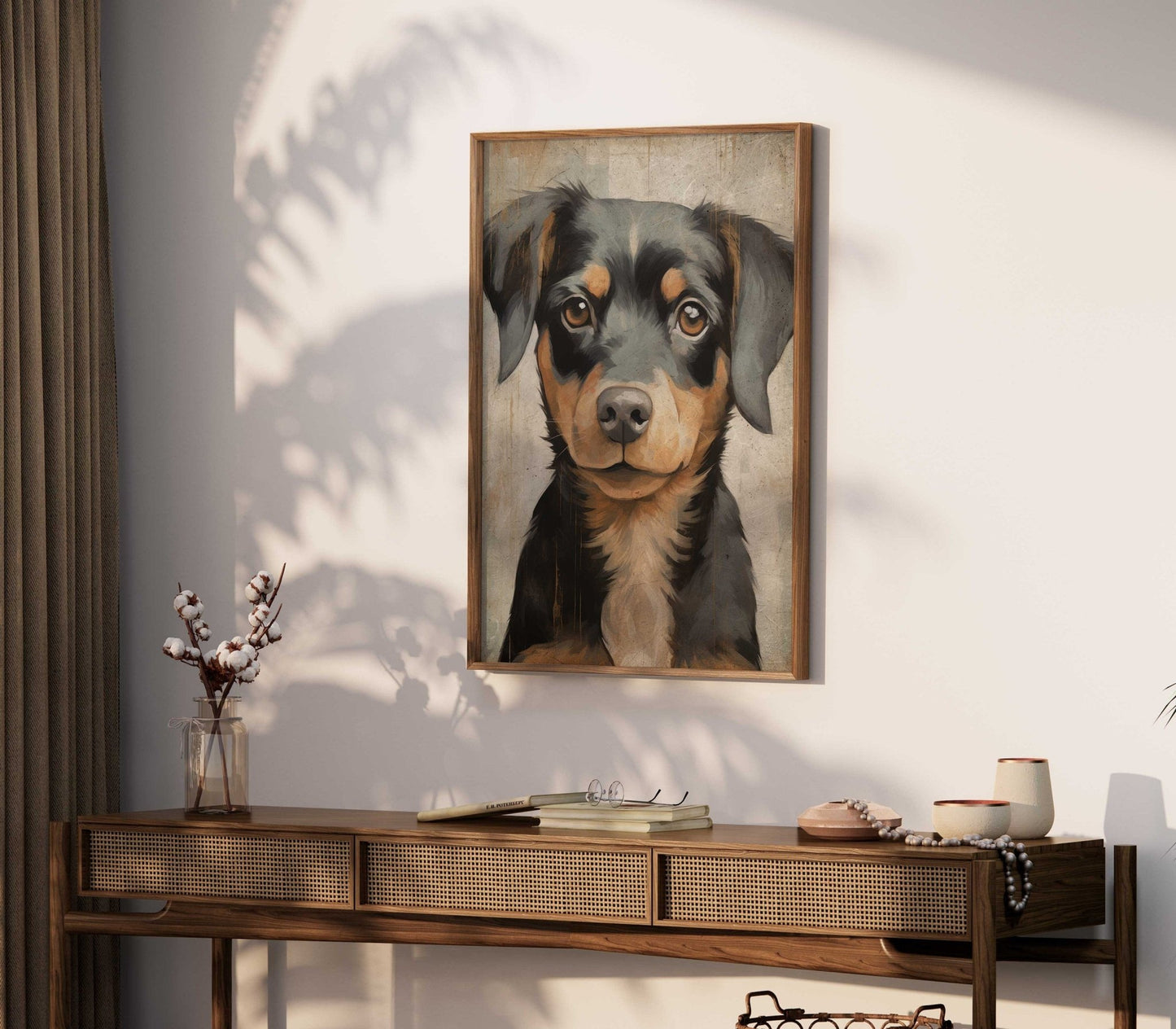 Puppy Wall Art, Vintage Rottweiler Print, Gift for Dog Lovers - WildfieldPrints