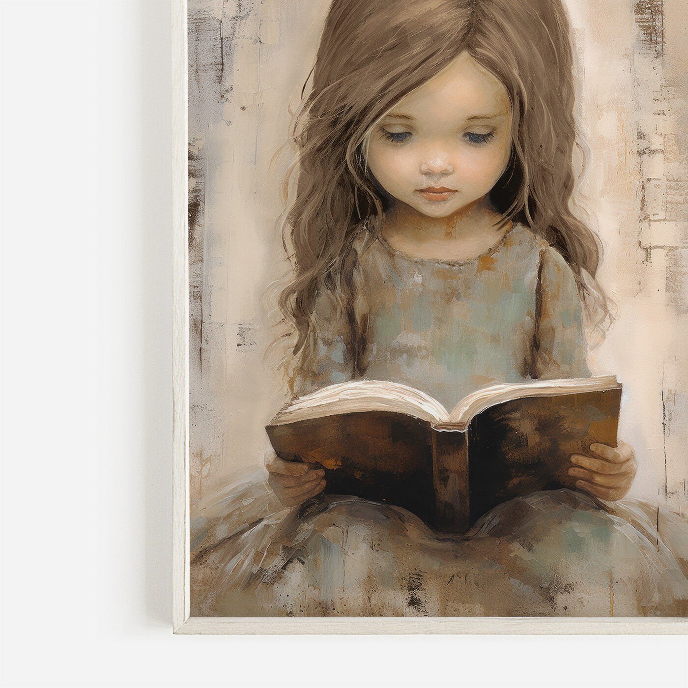Reading Corner Decor, Girls Room Print, Cute Girl Wall Art - WildfieldPrints