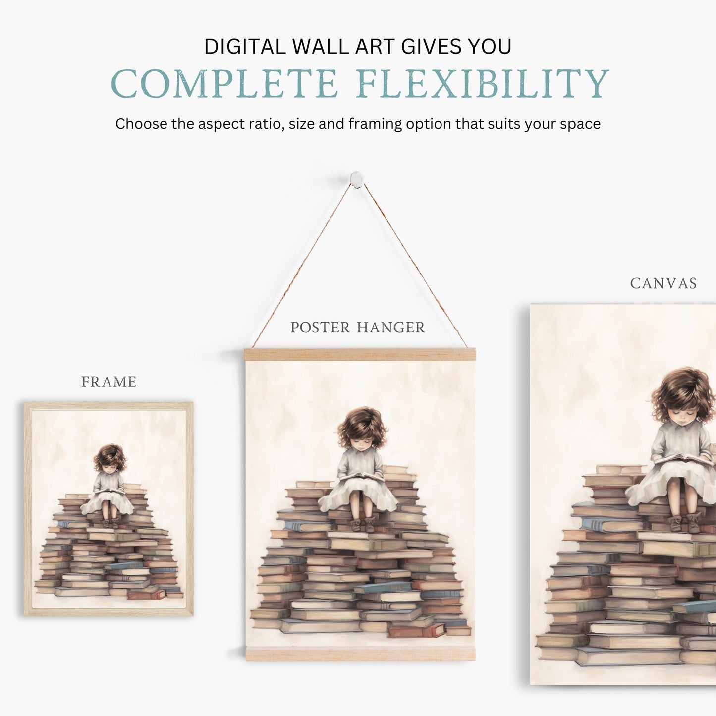 Reading Decor, Learning Wall Art for Girls Bedroom or Study Room - WildfieldPrints