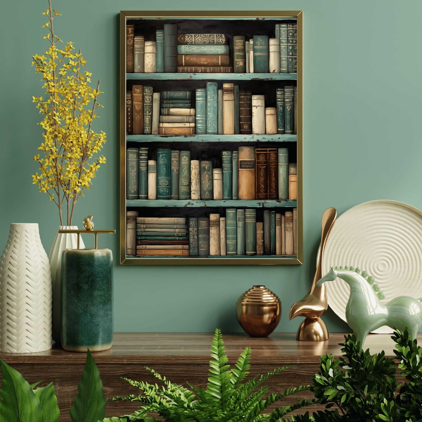 Reading Wall Decor, Book Lovers Art Print, Vintage Book Painting - WildfieldPrints