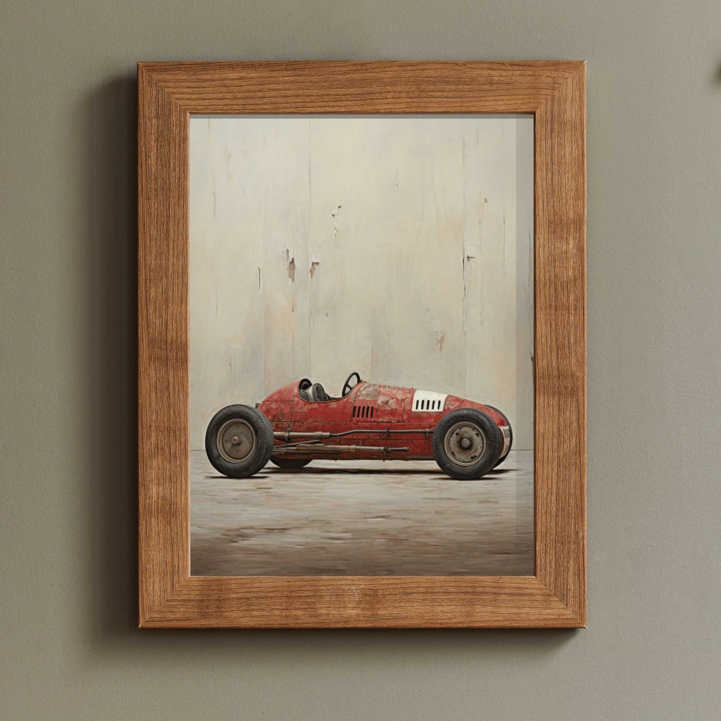 Red Vintage Racing Car Print, Boys Room Decor, Cool Wall Art - WildfieldPrints