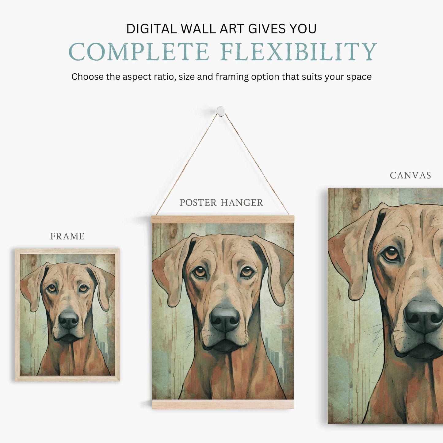 Rhodesian Ridgeback Wall Art, Vintage Dog Decor, Rustic Home Accent - WildfieldPrints