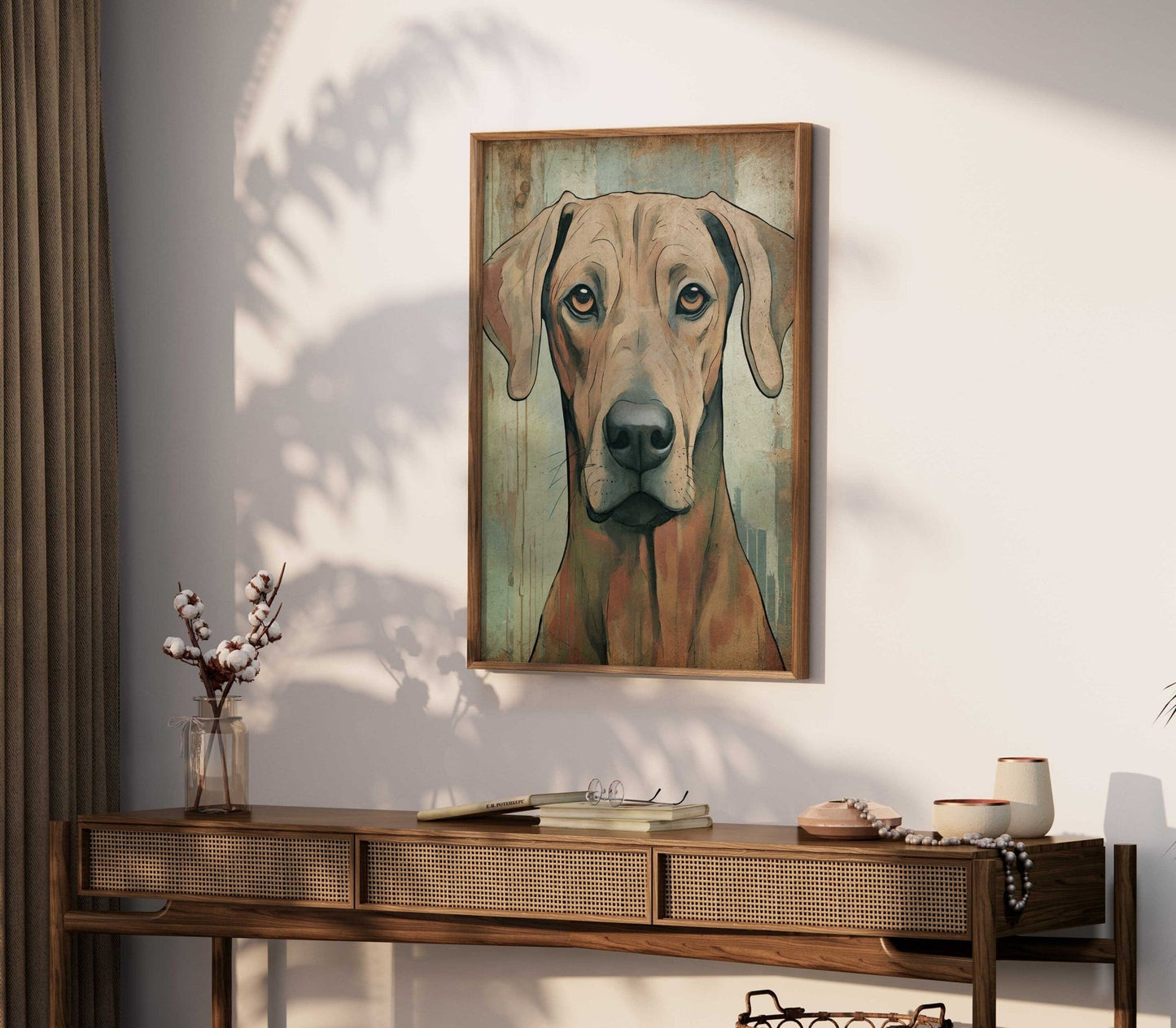 Rhodesian Ridgeback Wall Art, Vintage Dog Decor, Rustic Home Accent - WildfieldPrints