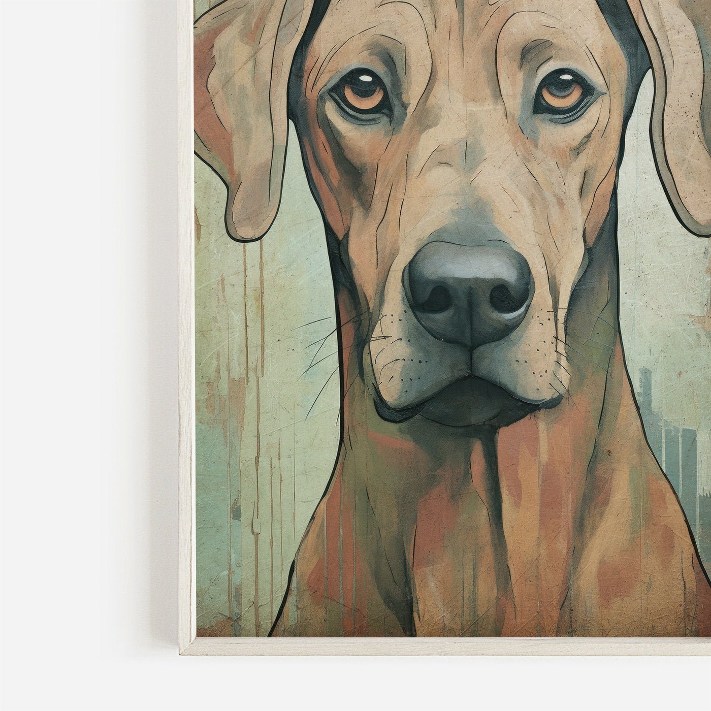 Rhodesian Ridgeback Wall Art, Vintage Dog Decor, Rustic Home Accent - WildfieldPrints