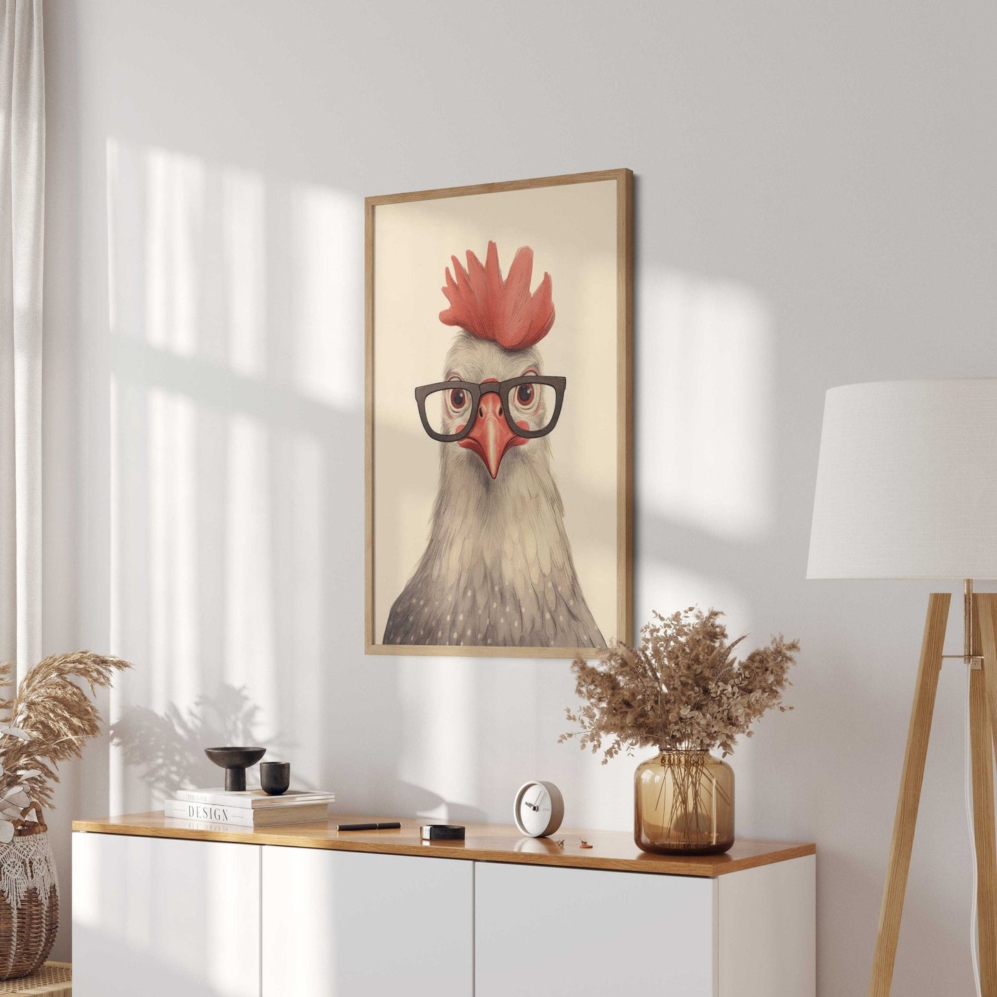 Rooster Wall Art, Funny Animal Prints, Farm Nursery Decor, Vintage Style - WildfieldPrints