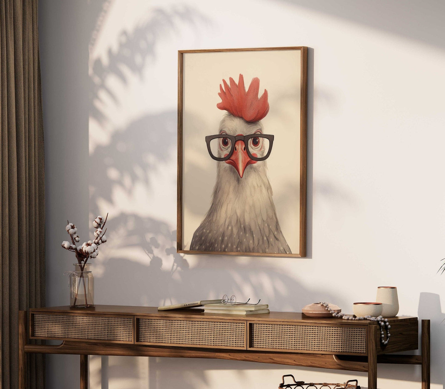 Rooster Wall Art, Funny Animal Prints, Farm Nursery Decor, Vintage Style - WildfieldPrints