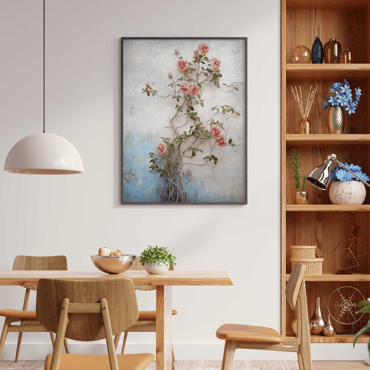 Rose Floral Prints, Rustic Wall Decor, Pink Botanical Art - WildfieldPrints