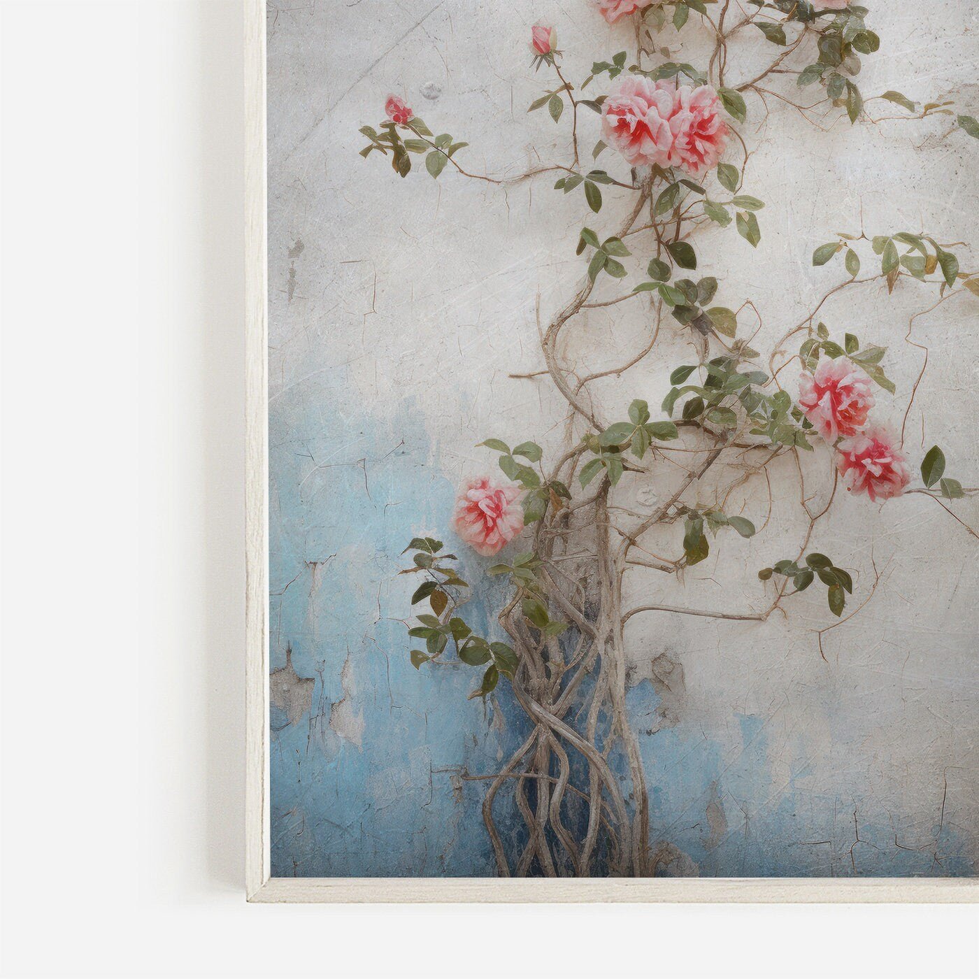 Rose Floral Prints, Rustic Wall Decor, Pink Botanical Art - WildfieldPrints