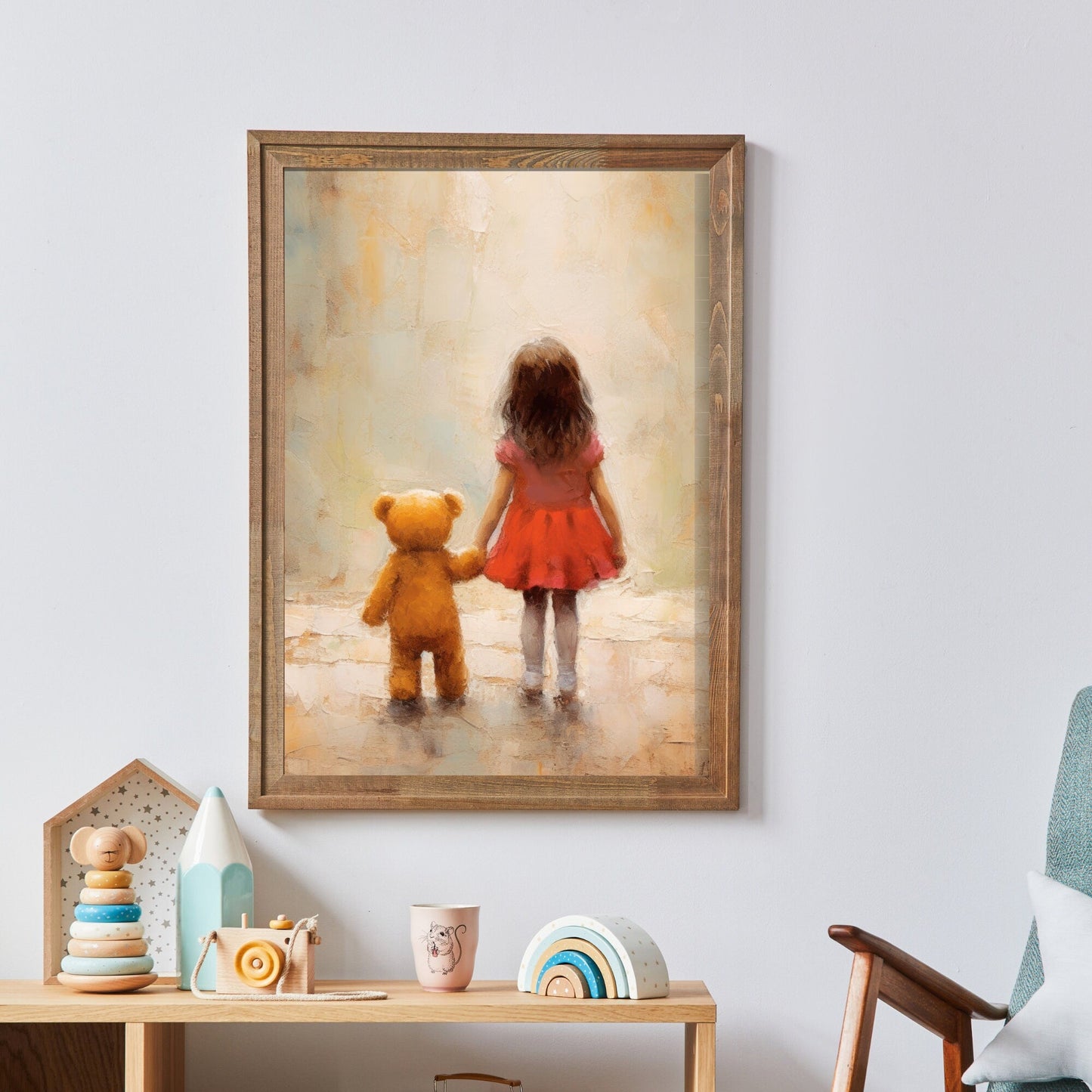 Rustic Bear Wall Art, Vintage Nursery Decor, Kids Room Accent - WildfieldPrints