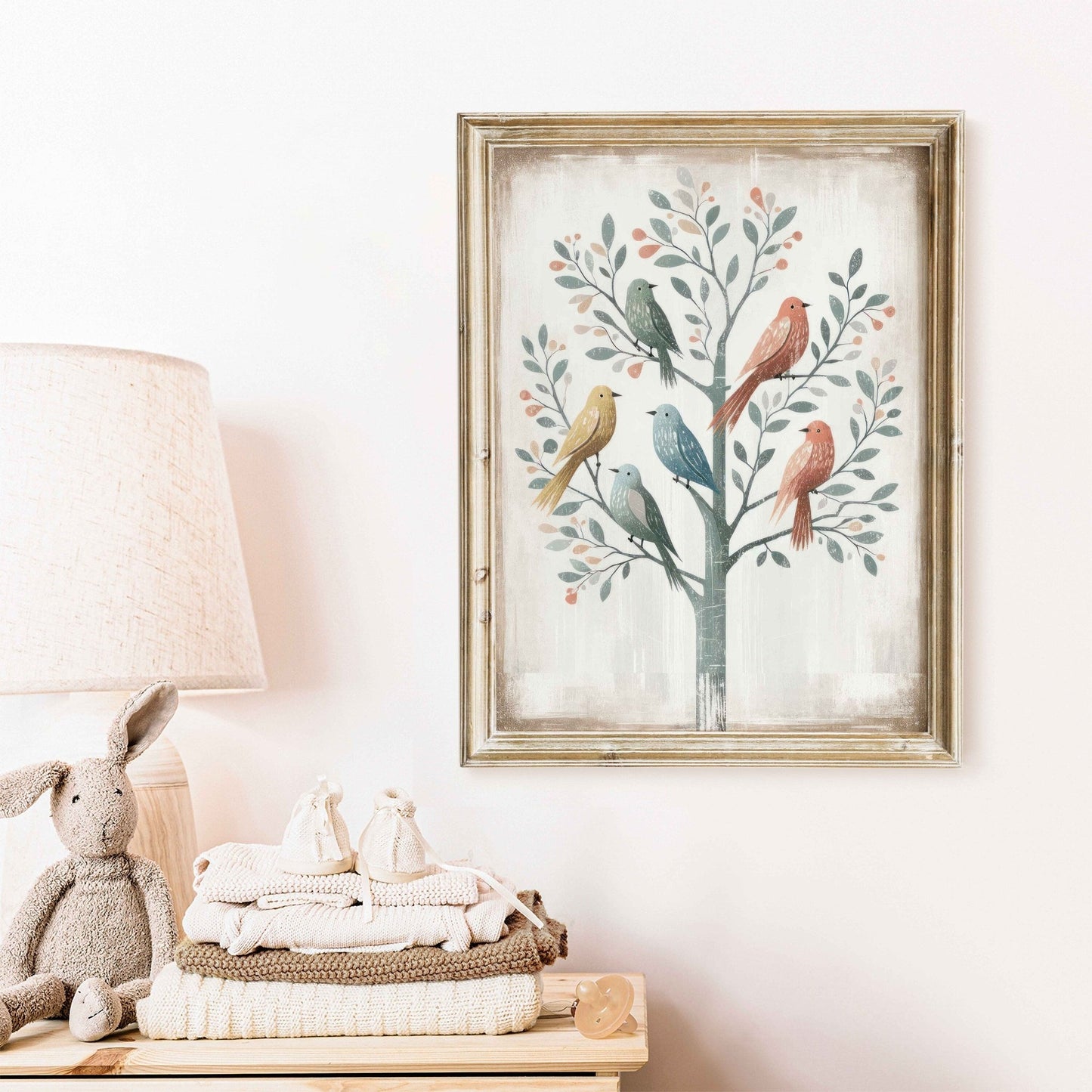 Rustic Bird Print, Vintage Farmhouse Wall Art, Whimsical Decor - WildfieldPrints