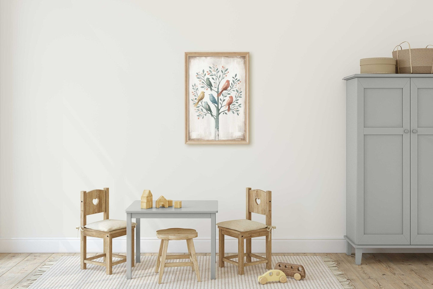 Rustic Bird Print, Vintage Farmhouse Wall Art, Whimsical Decor - WildfieldPrints