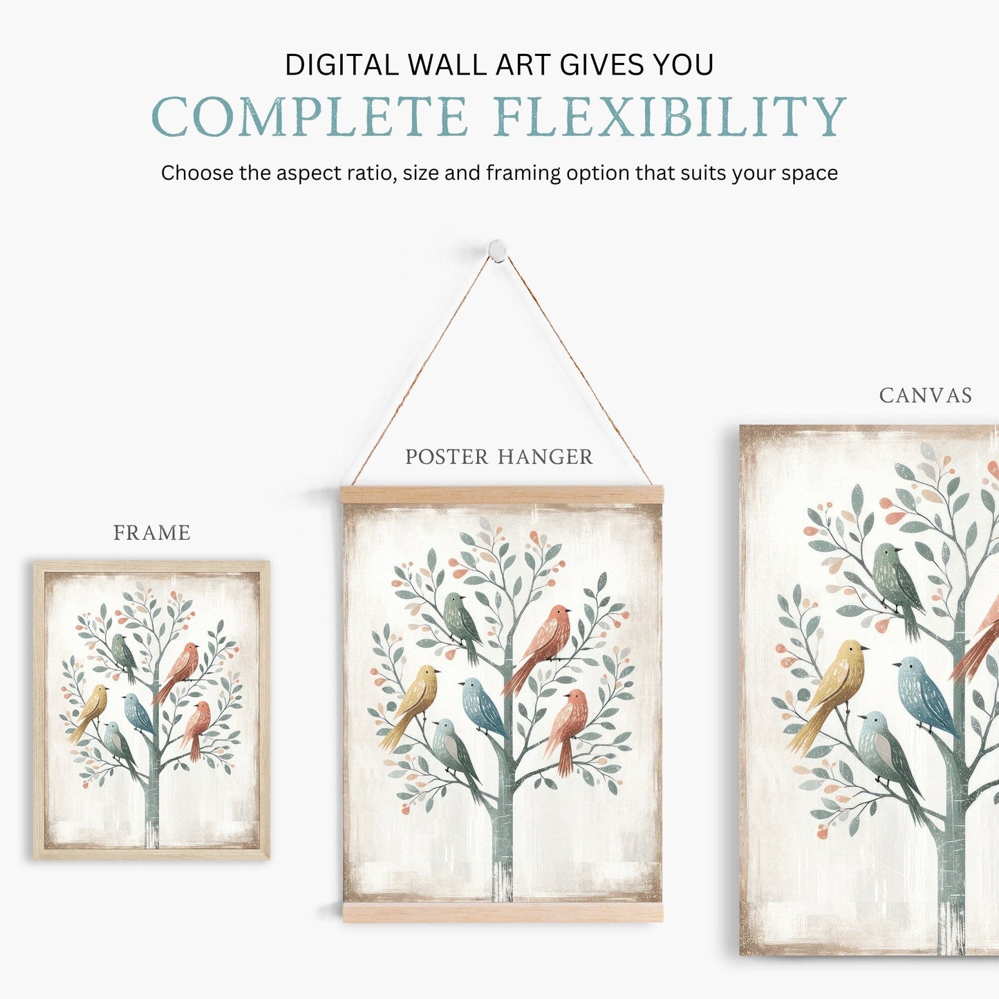 Rustic Bird Print, Vintage Farmhouse Wall Art, Whimsical Decor - WildfieldPrints