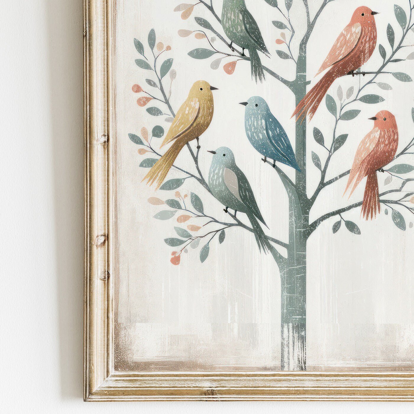 Rustic Bird Print, Vintage Farmhouse Wall Art, Whimsical Decor - WildfieldPrints