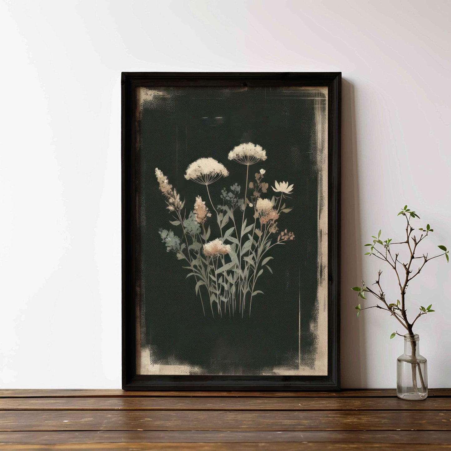 Rustic Floral Prints, Wildflower Art Decor, Minimalist Flower Wall Art - WildfieldPrints
