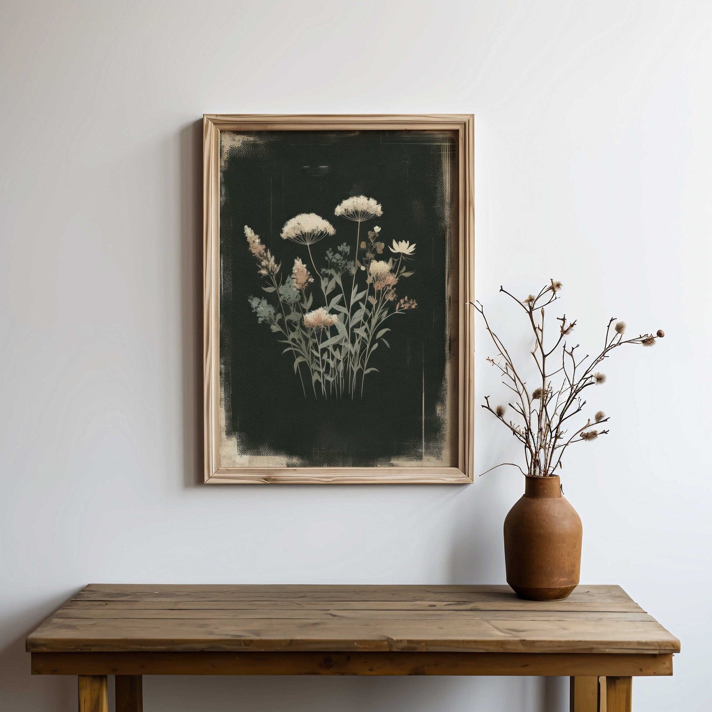 Rustic Floral Prints, Wildflower Art Decor, Minimalist Flower Wall Art - WildfieldPrints
