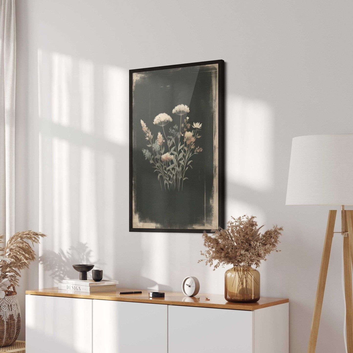 Rustic Floral Prints, Wildflower Art Decor, Minimalist Flower Wall Art - WildfieldPrints