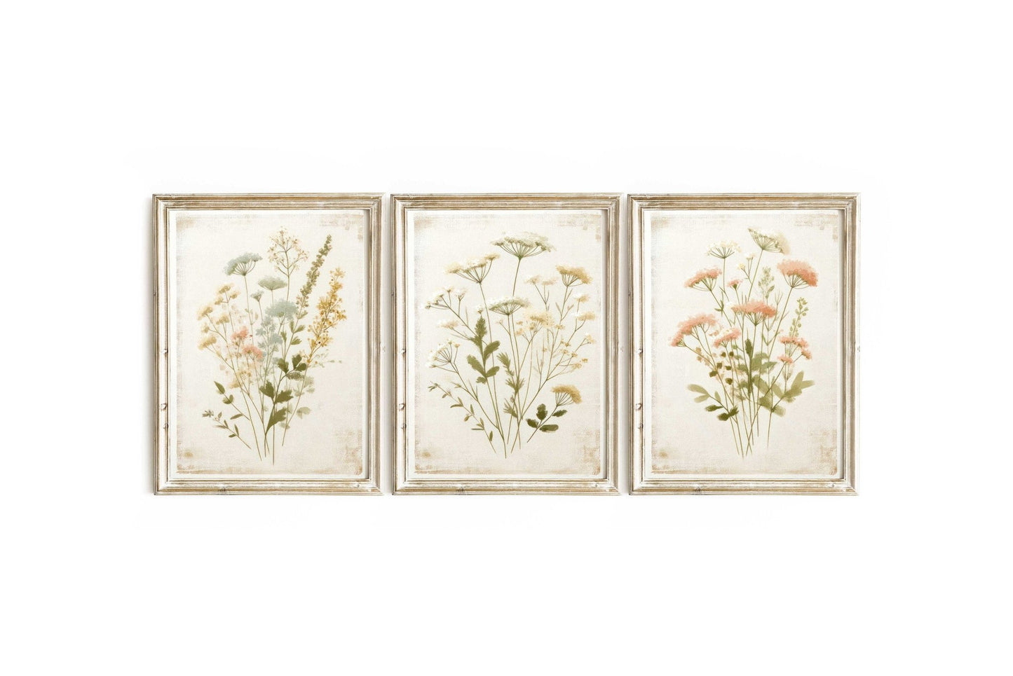 Rustic Floral Prints, Wildflower Wall Decor, Vintage Flower Art - WildfieldPrints