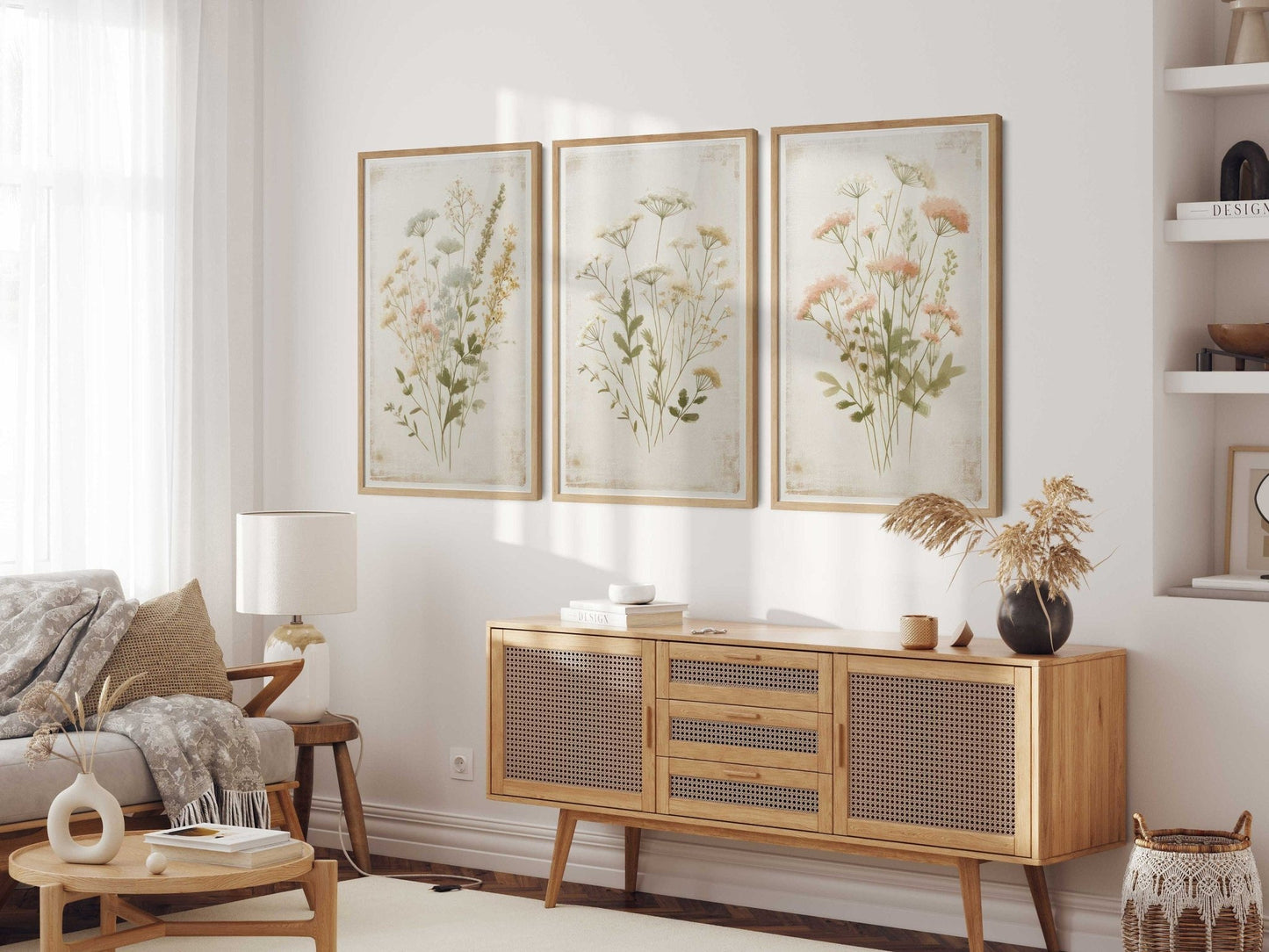 Rustic Floral Prints, Wildflower Wall Decor, Vintage Flower Art - WildfieldPrints