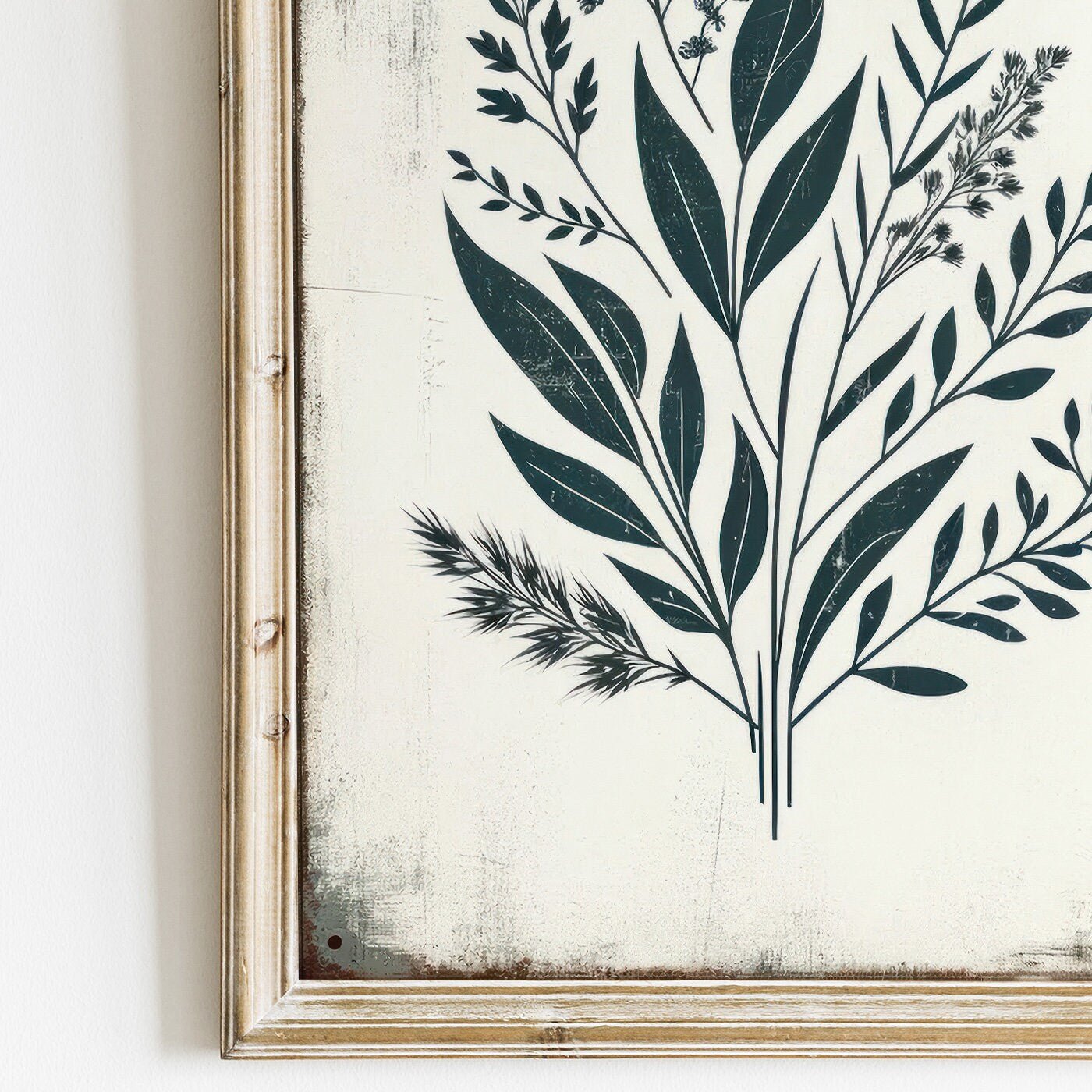 Rustic Floral Wall Decor, Vintage Flower Art, Black Flower Print - WildfieldPrints