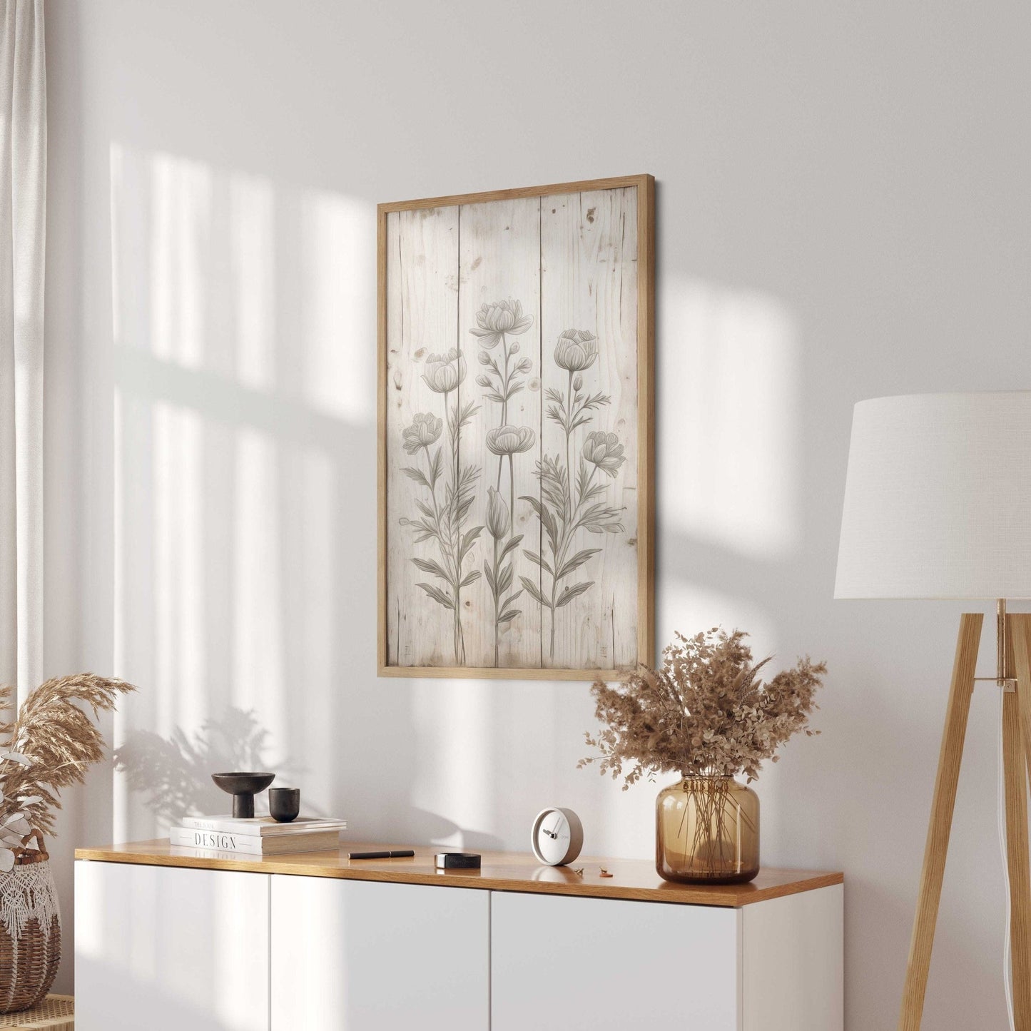 Rustic Floral Wall Decor, Vintage Flower Art, Distressed Print - WildfieldPrints