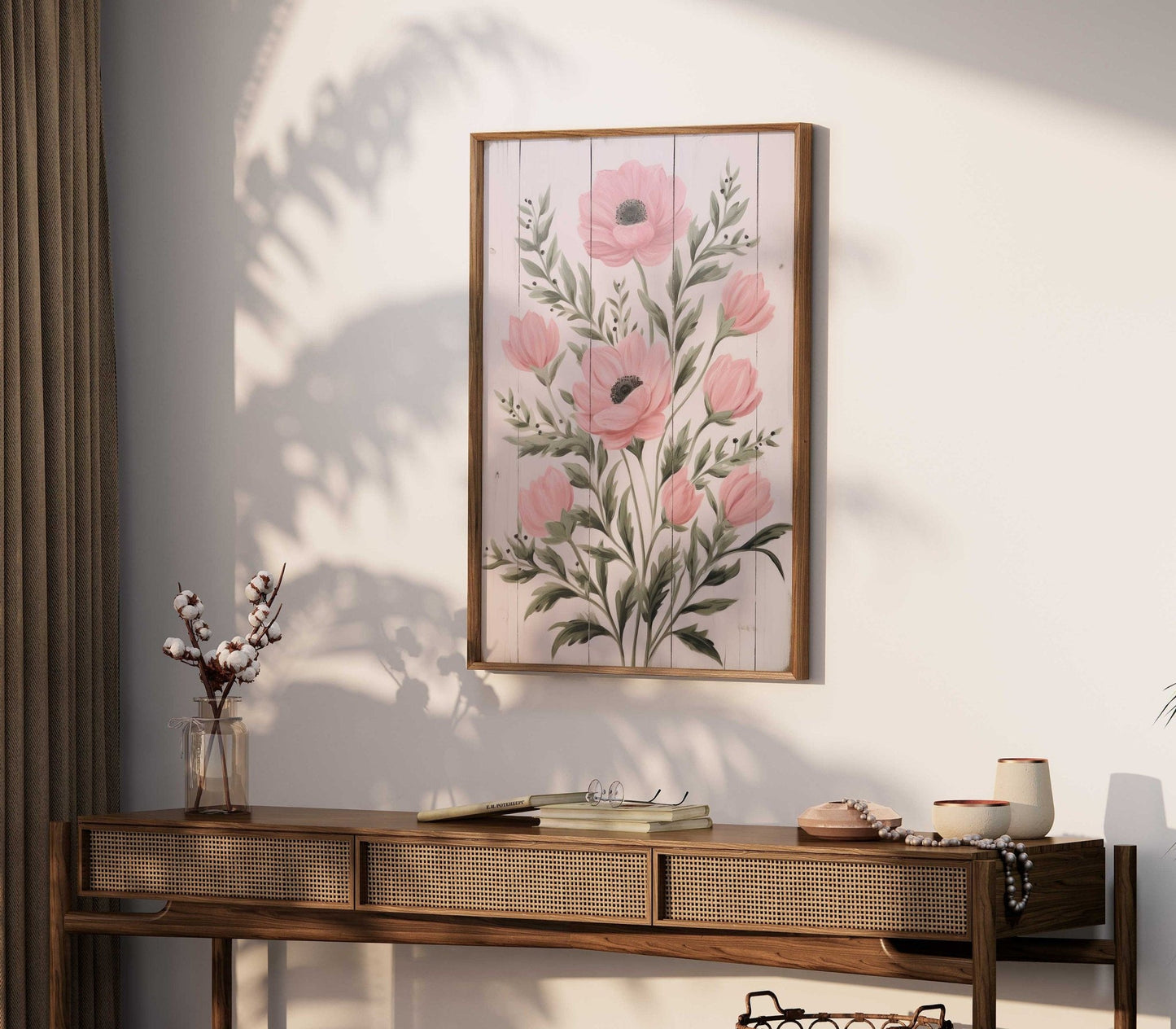 Rustic Floral Wall Decor, Vintage Flower Print, Farmhouse Art - WildfieldPrints