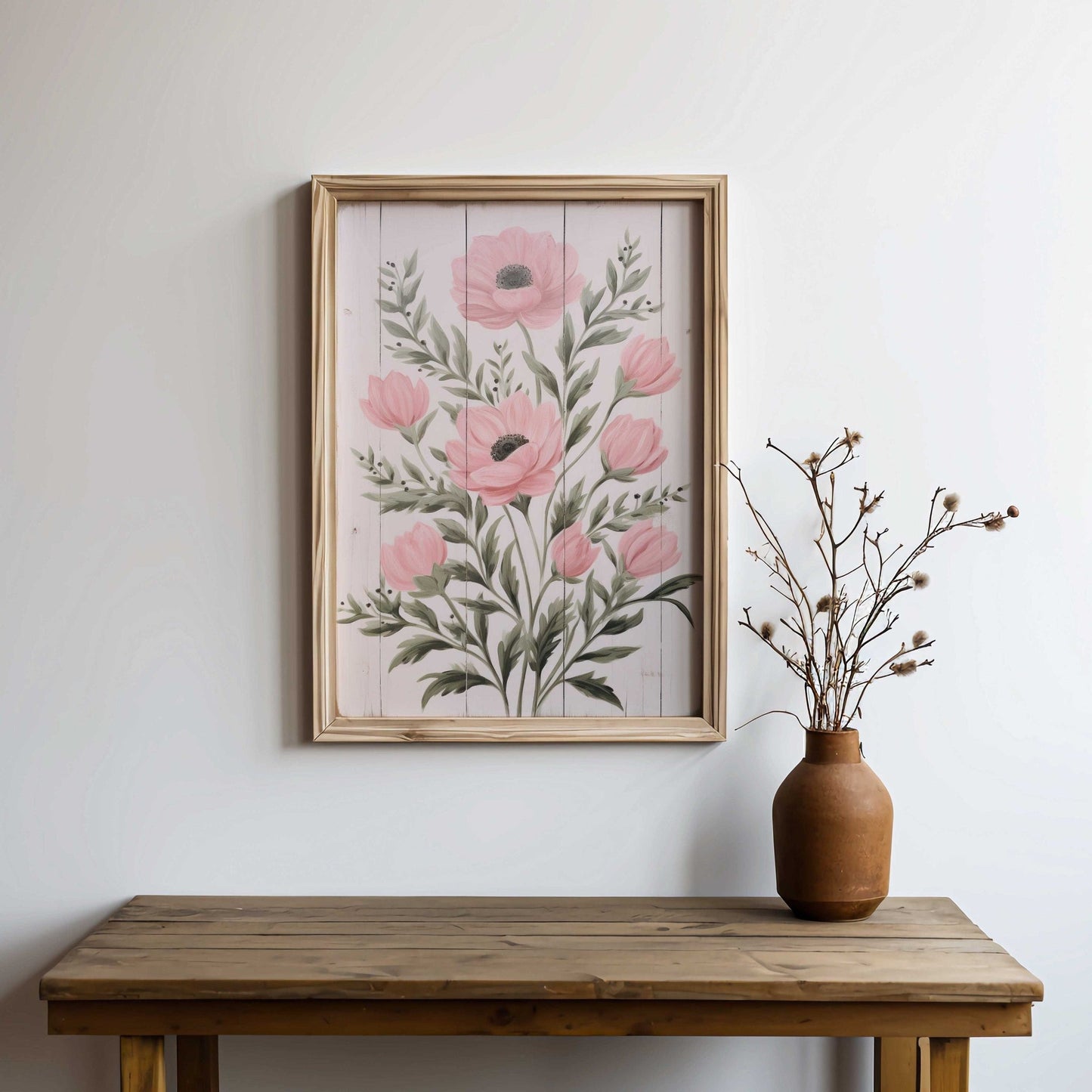 Rustic Floral Wall Decor, Vintage Flower Print, Farmhouse Art - WildfieldPrints