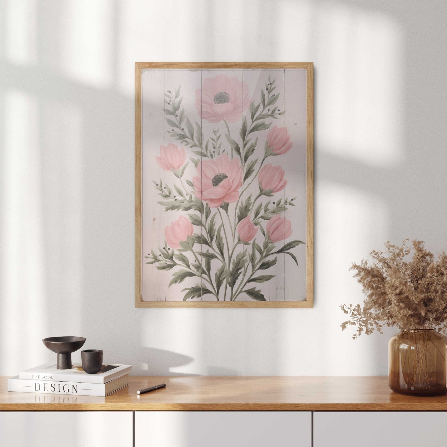Rustic Floral Wall Decor, Vintage Flower Print, Farmhouse Art - WildfieldPrints